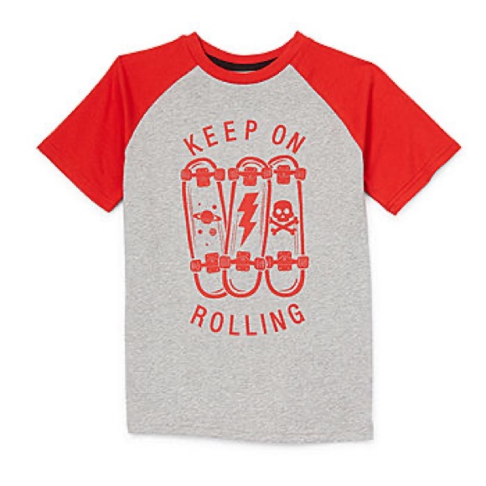 NEW Crewneck Graphic T-shirt Grey Skater size Large